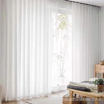 Solid color cotton and linen blockout curtain